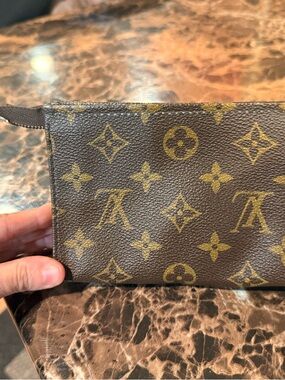 Louis Vuitton Monogram Canvas Pouch in Brown and Gold